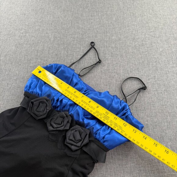 Snap Formal Dress Party Event Prom Blue & Black Adjustable Straps Juniors 7 Rose - Picture 9 of 14